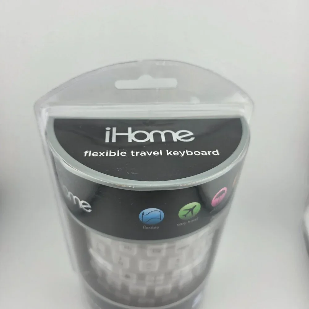 iHome White Spill-Proof Flexible Portable Travel USB Enabled Keyboard‎ NEW